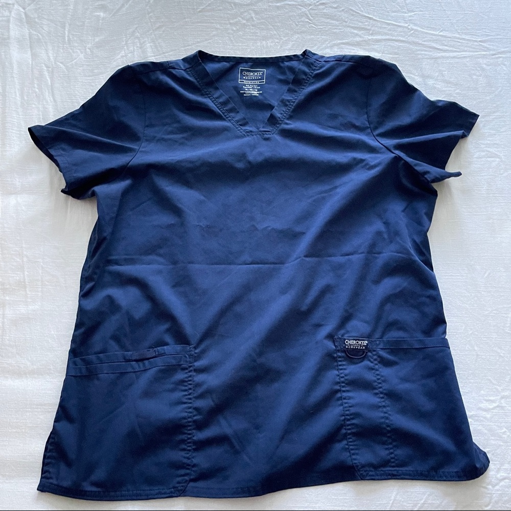 Cherokee Revolution Navy V-Neck Scrub Top - XL
